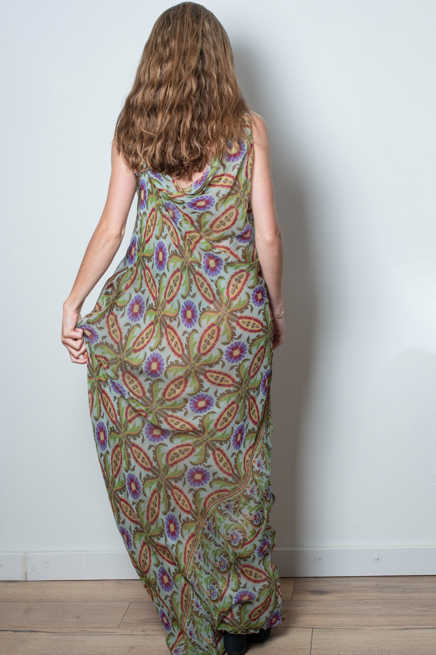 Vestido maxi seda