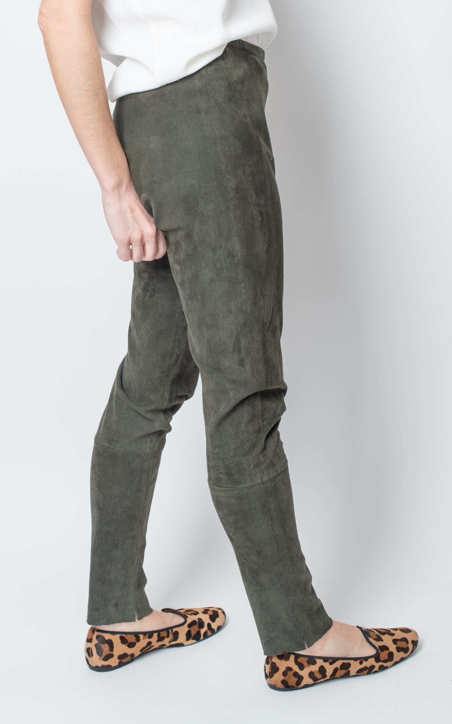 Leggings de ante verde