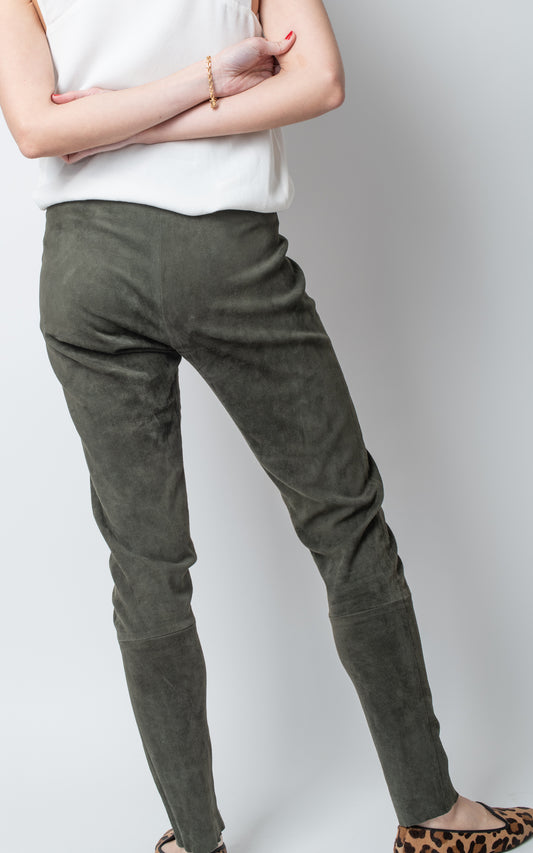 Leggings de ante verde