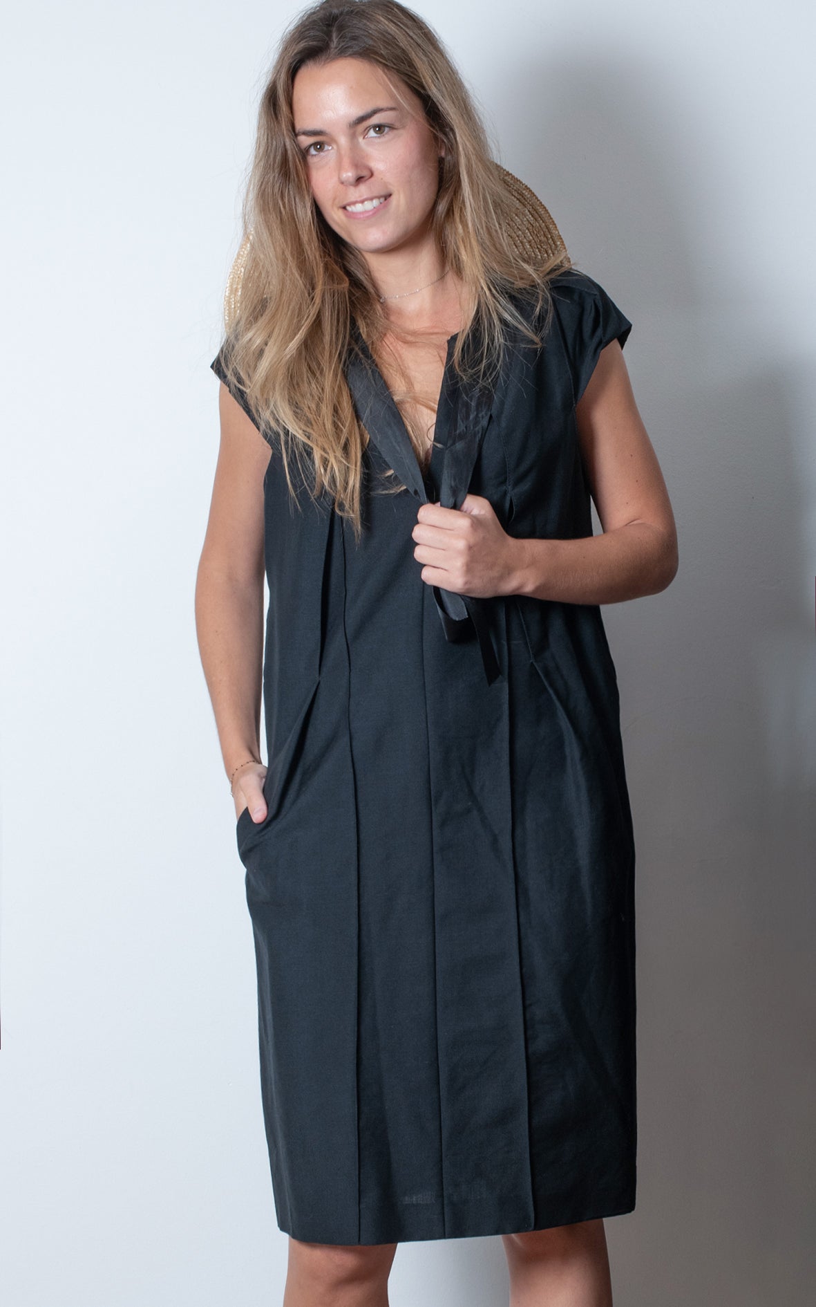 Vestido negro Bottega