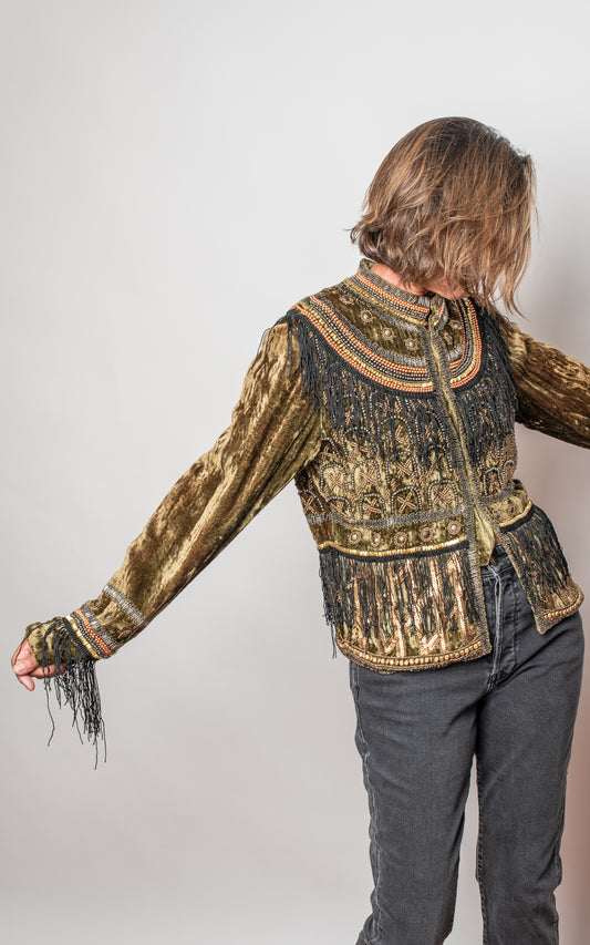 Blazer terciopelo con abalorios