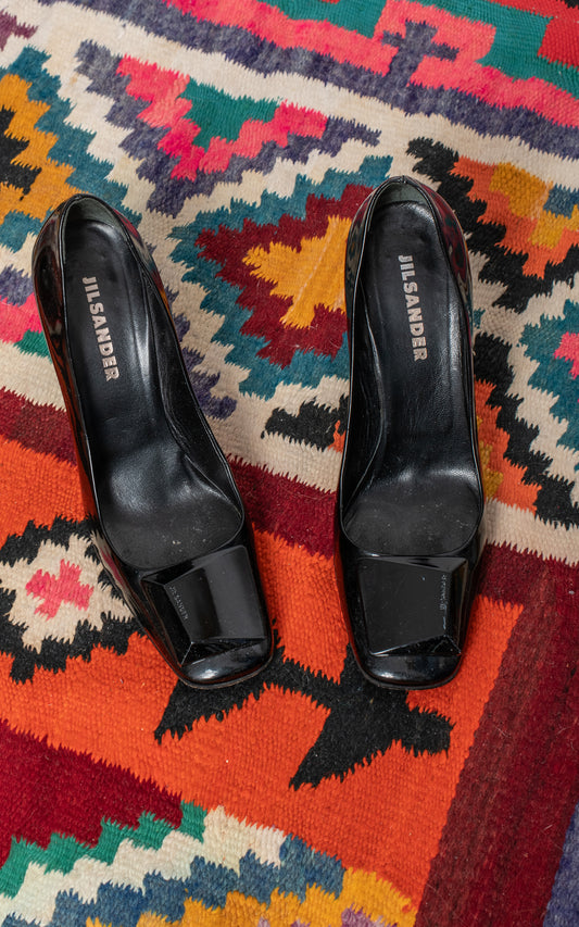 Zapato de piel tacón cuadrado