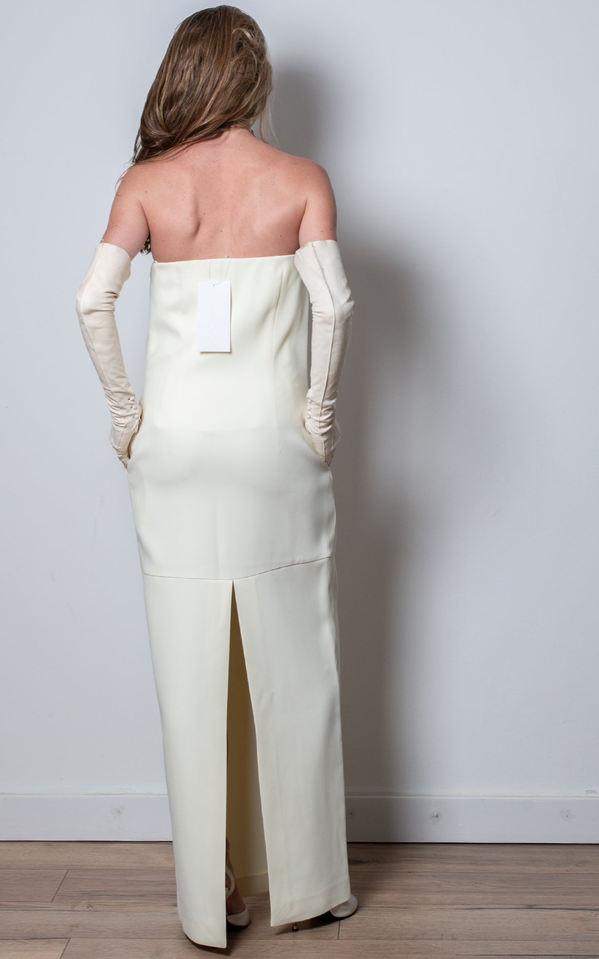 Vestido palabra de honor blanco