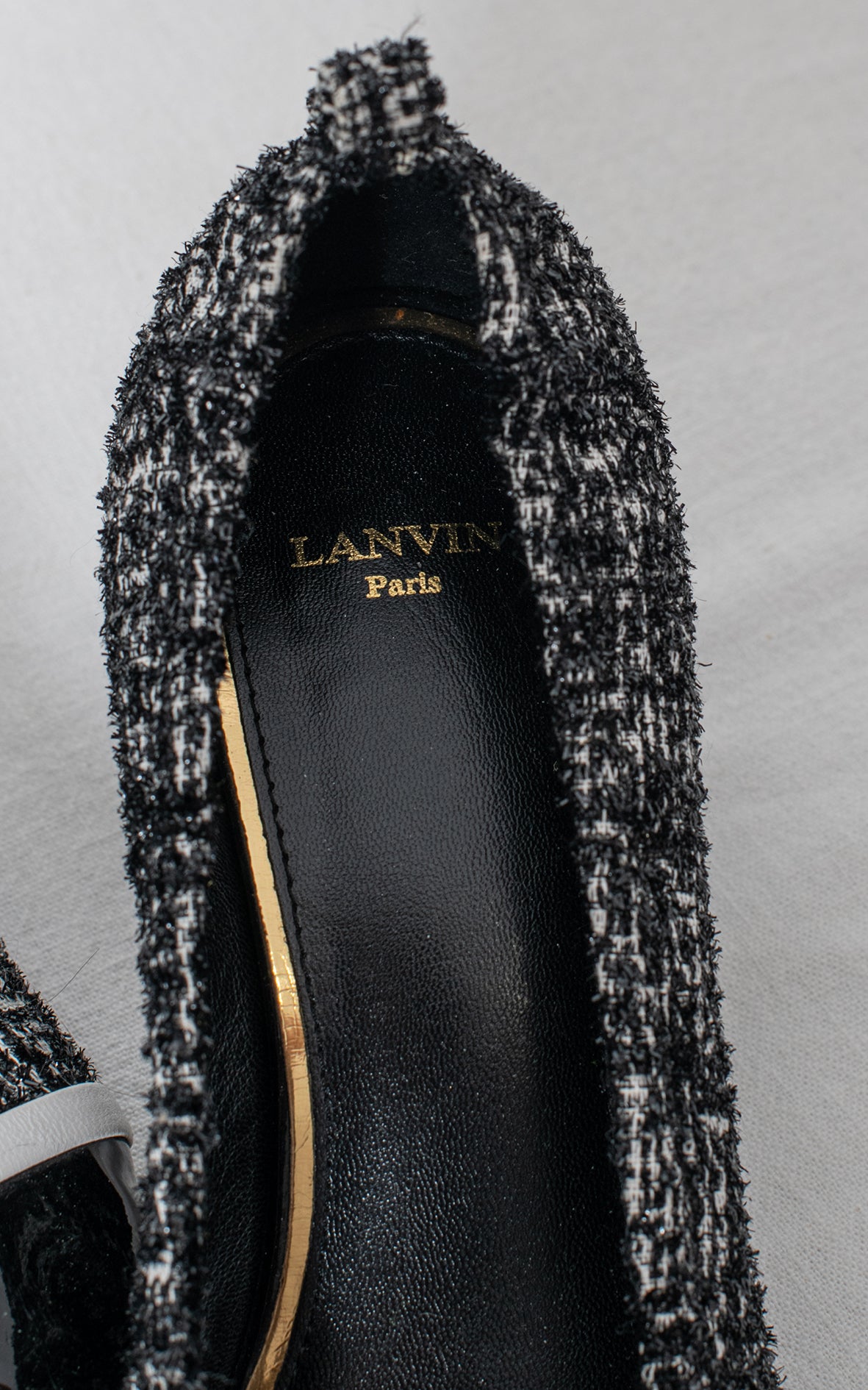 Tacones de tweed con tacón