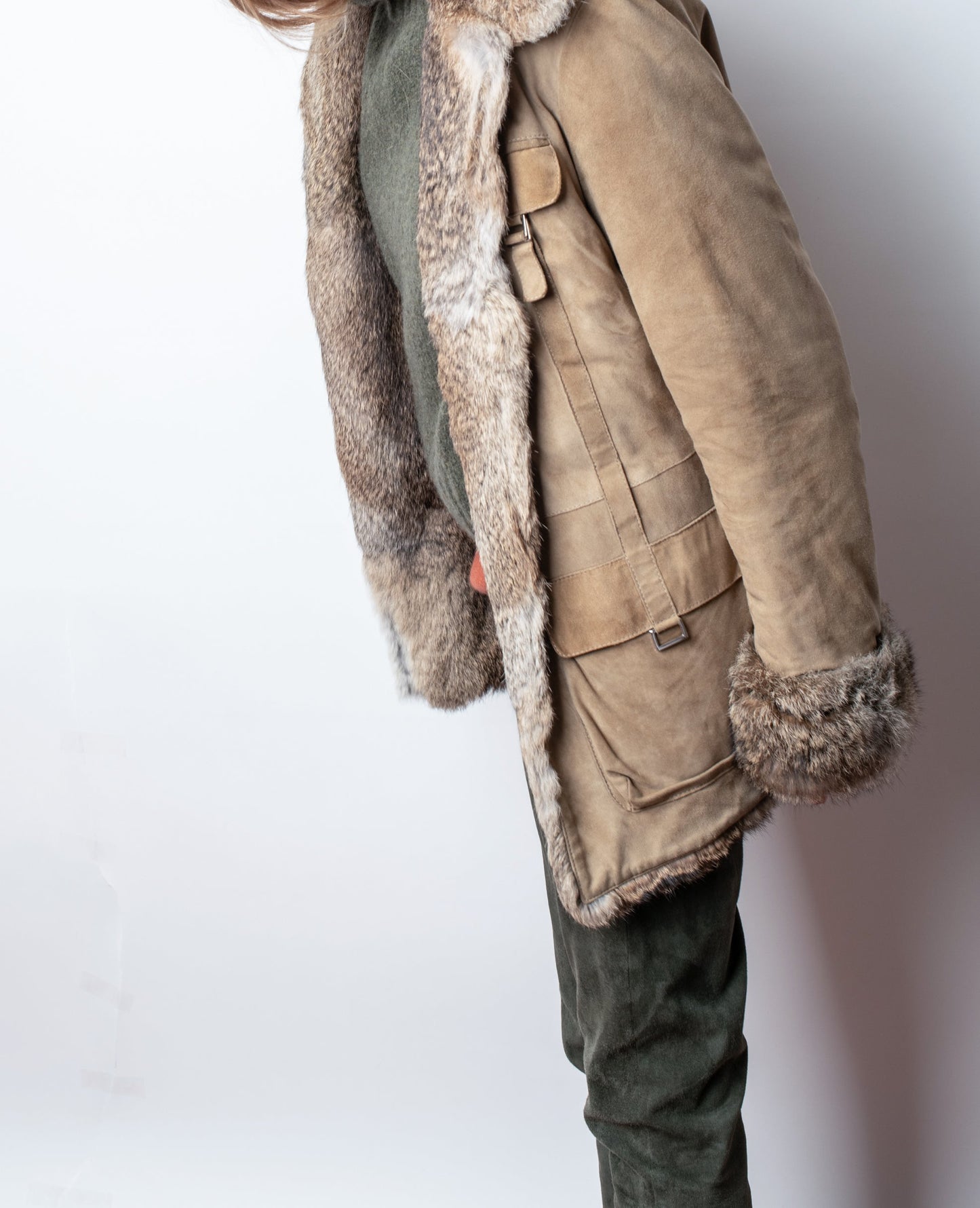 Chaquetón ante y conejo