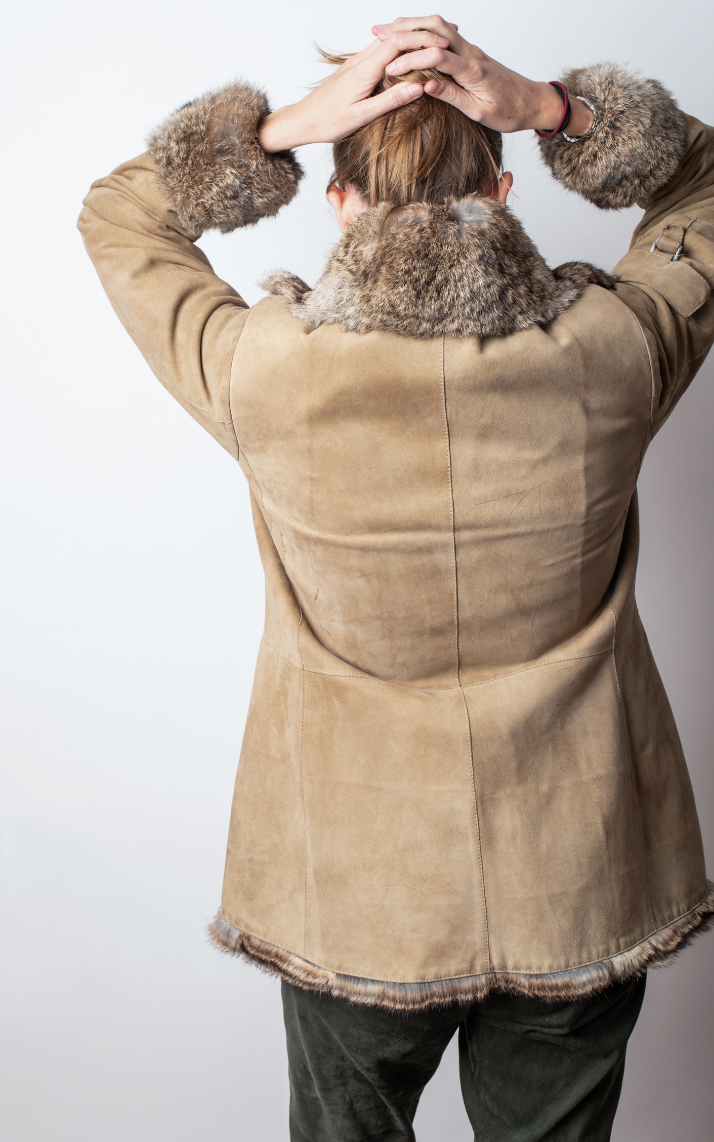 Chaquetón ante y conejo