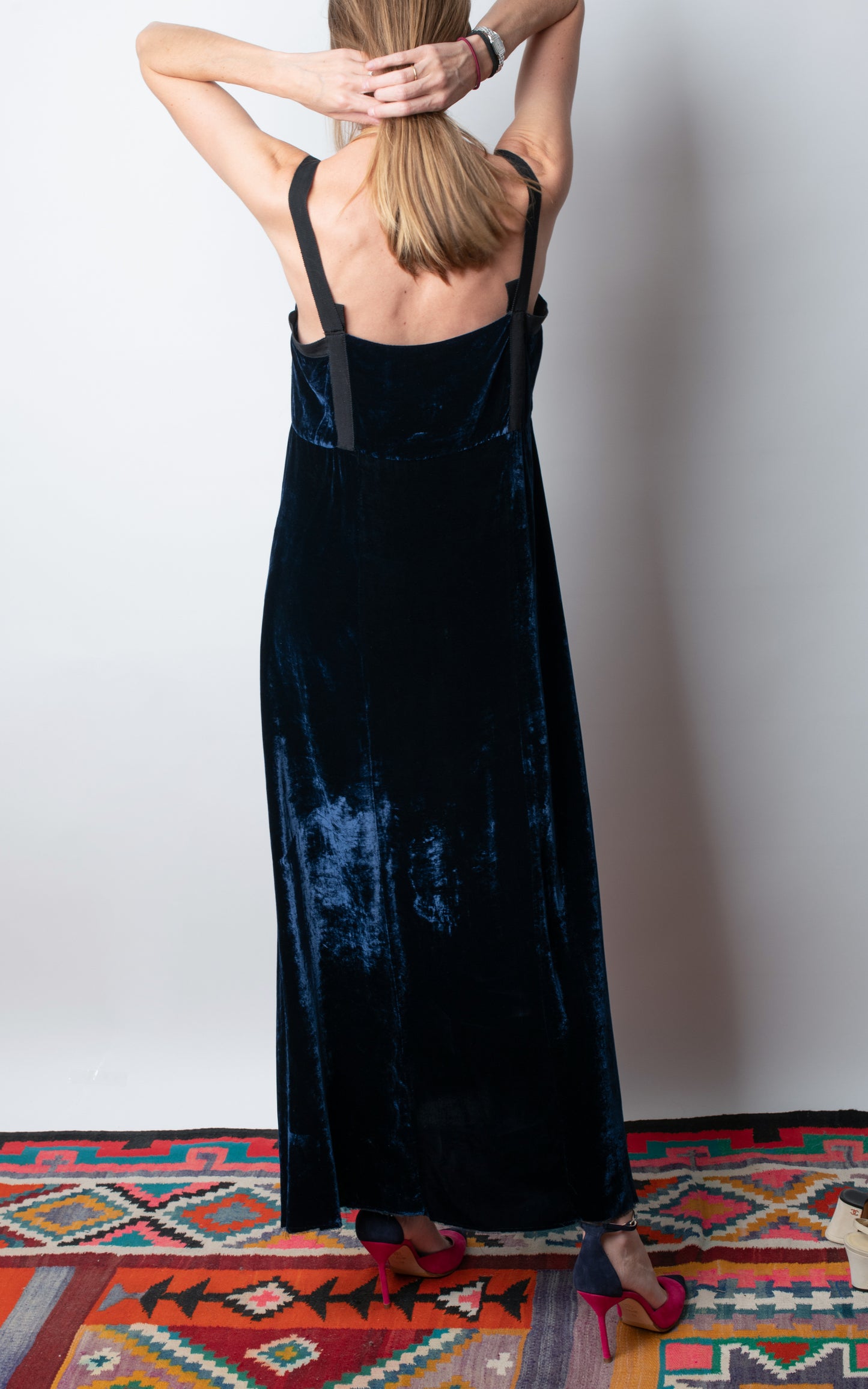 Vestido azul de terciopelo