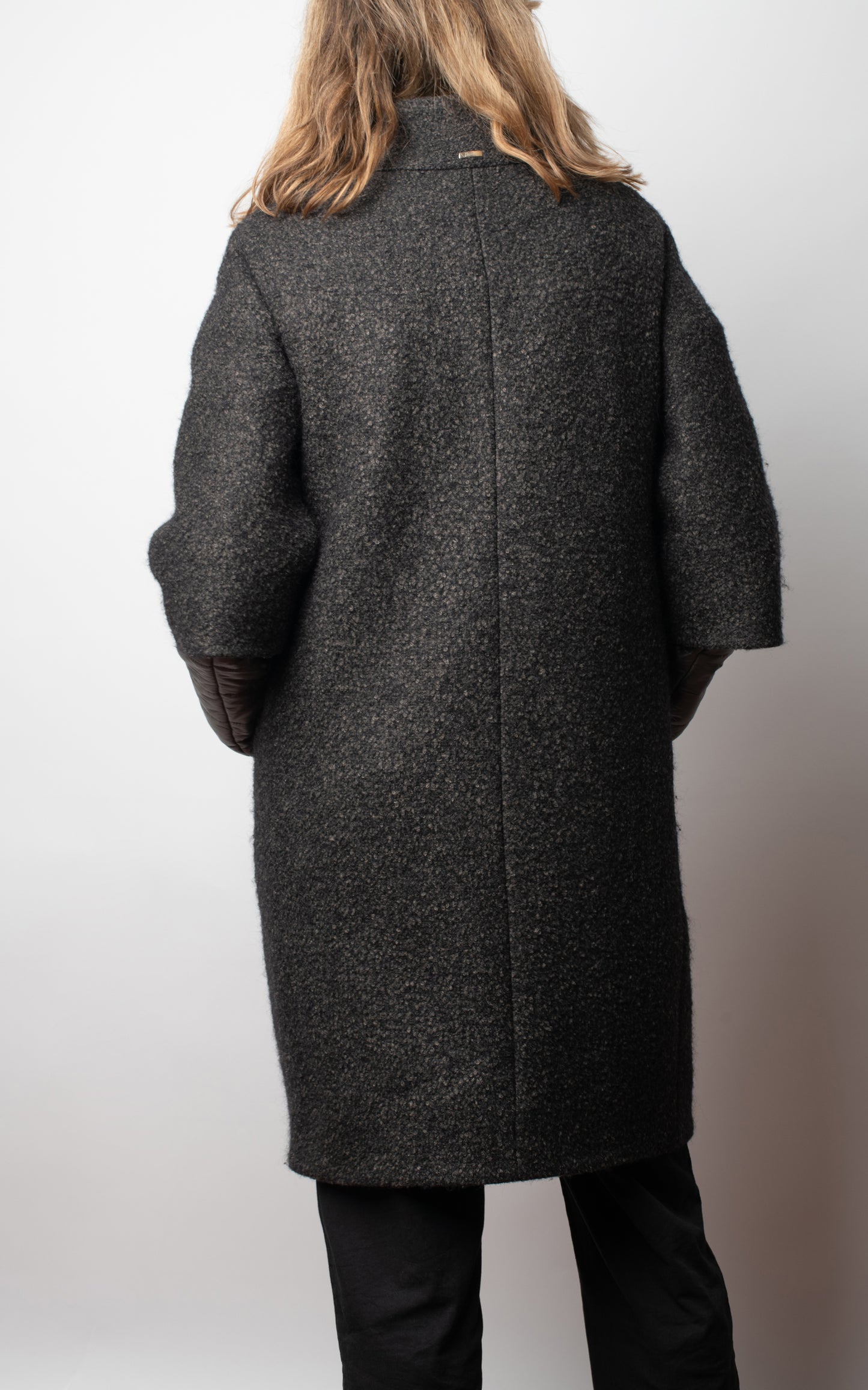 Abrigo doble capa gris jaspeado