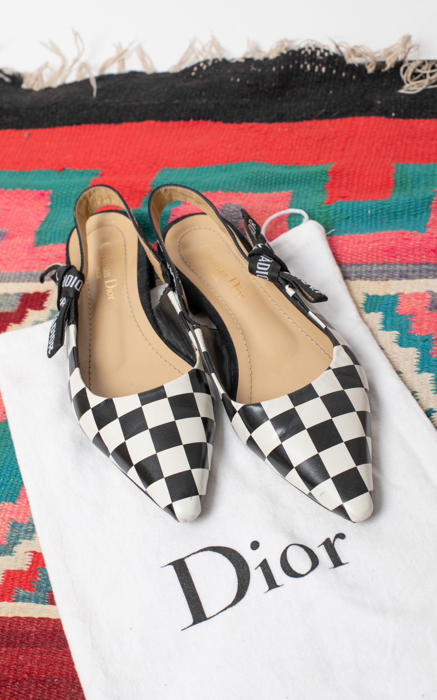 Mules dior blanco y negro