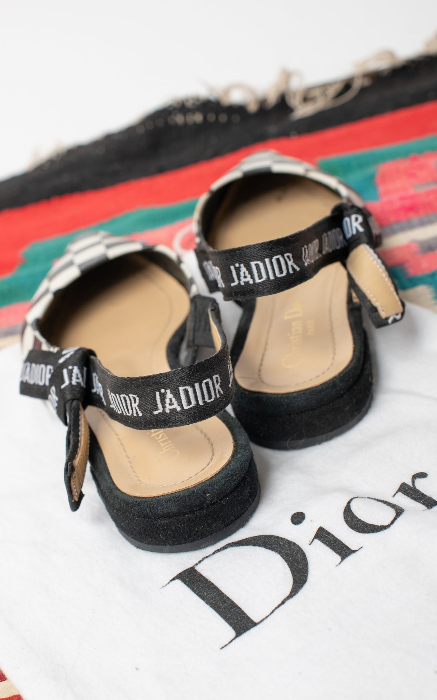 Mules dior blanco y negro