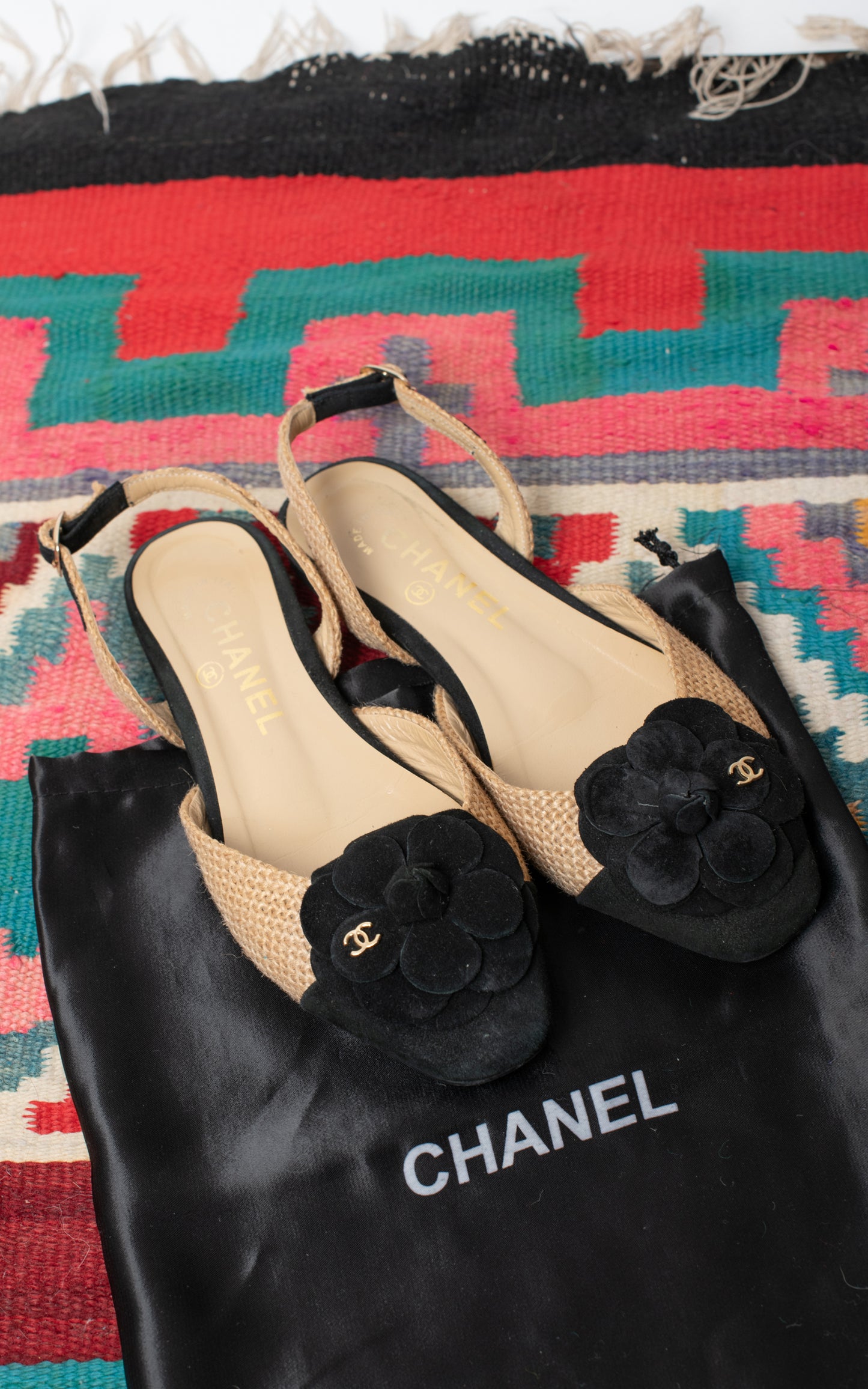 Slingback rafia y flor