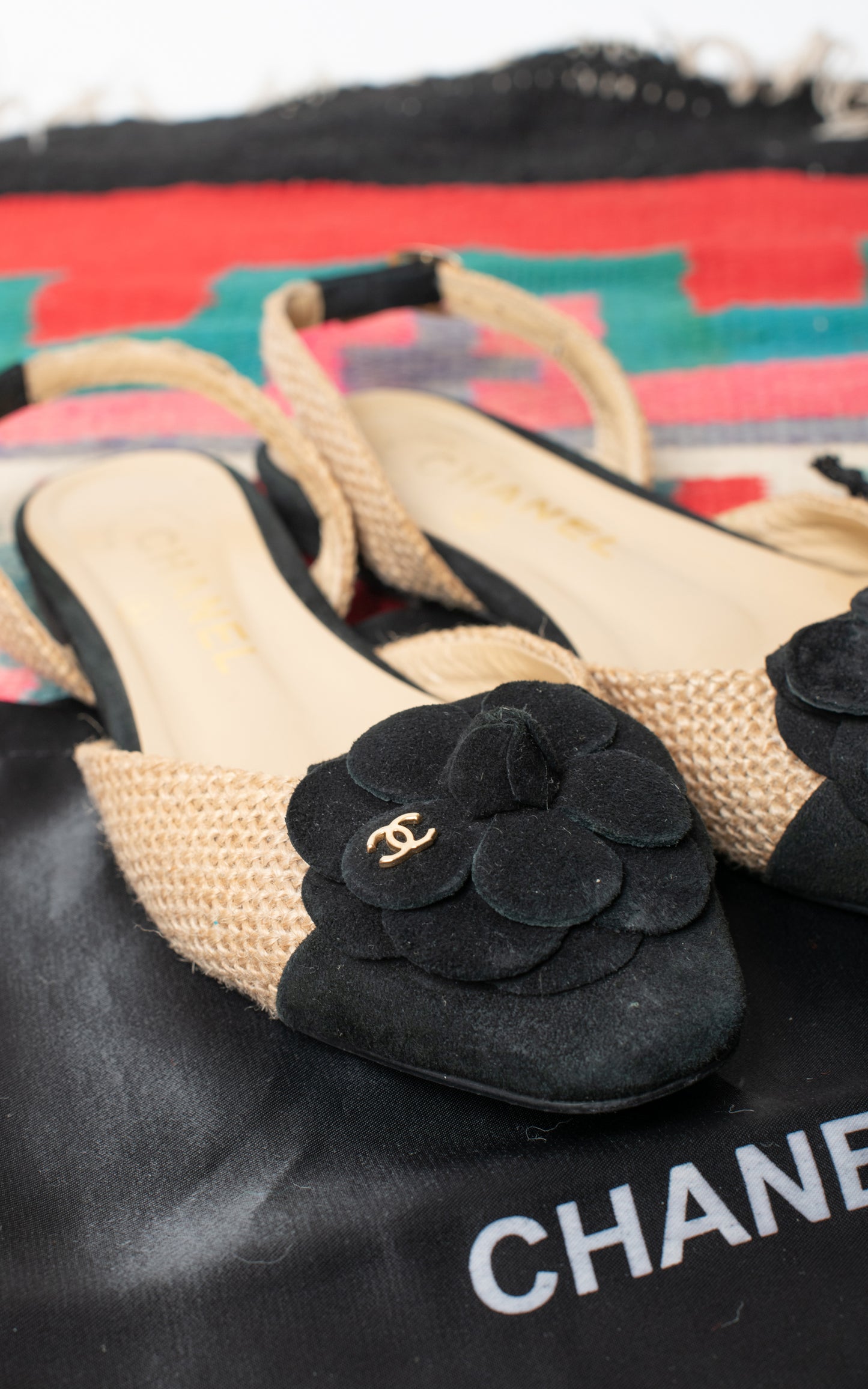 Slingback rafia y flor