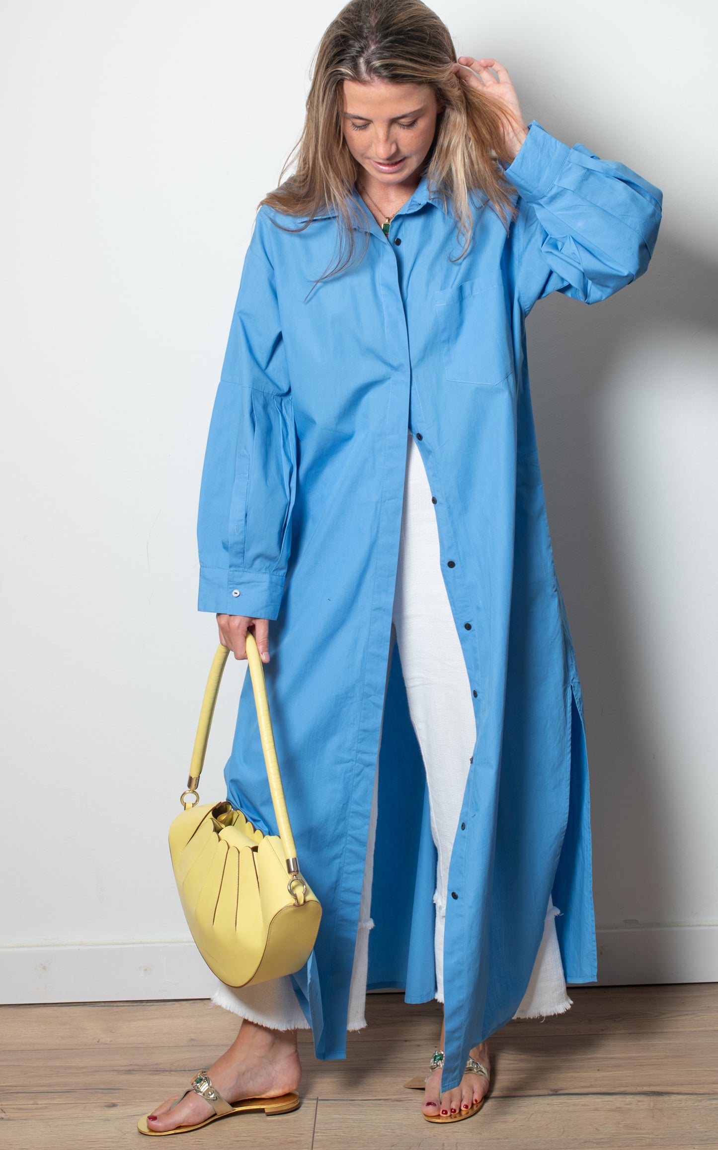 Vestido camisero azul