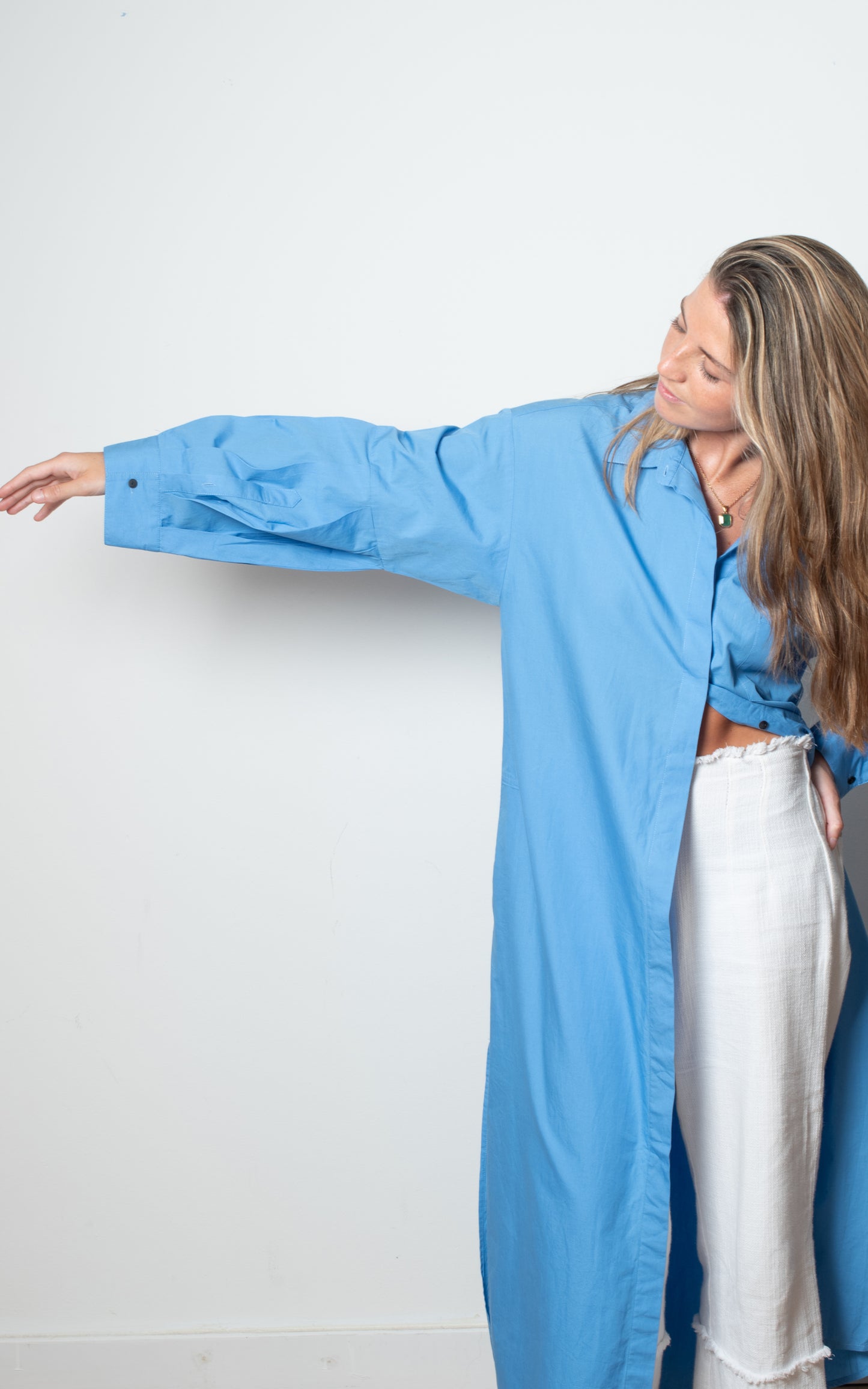 Vestido camisero azul