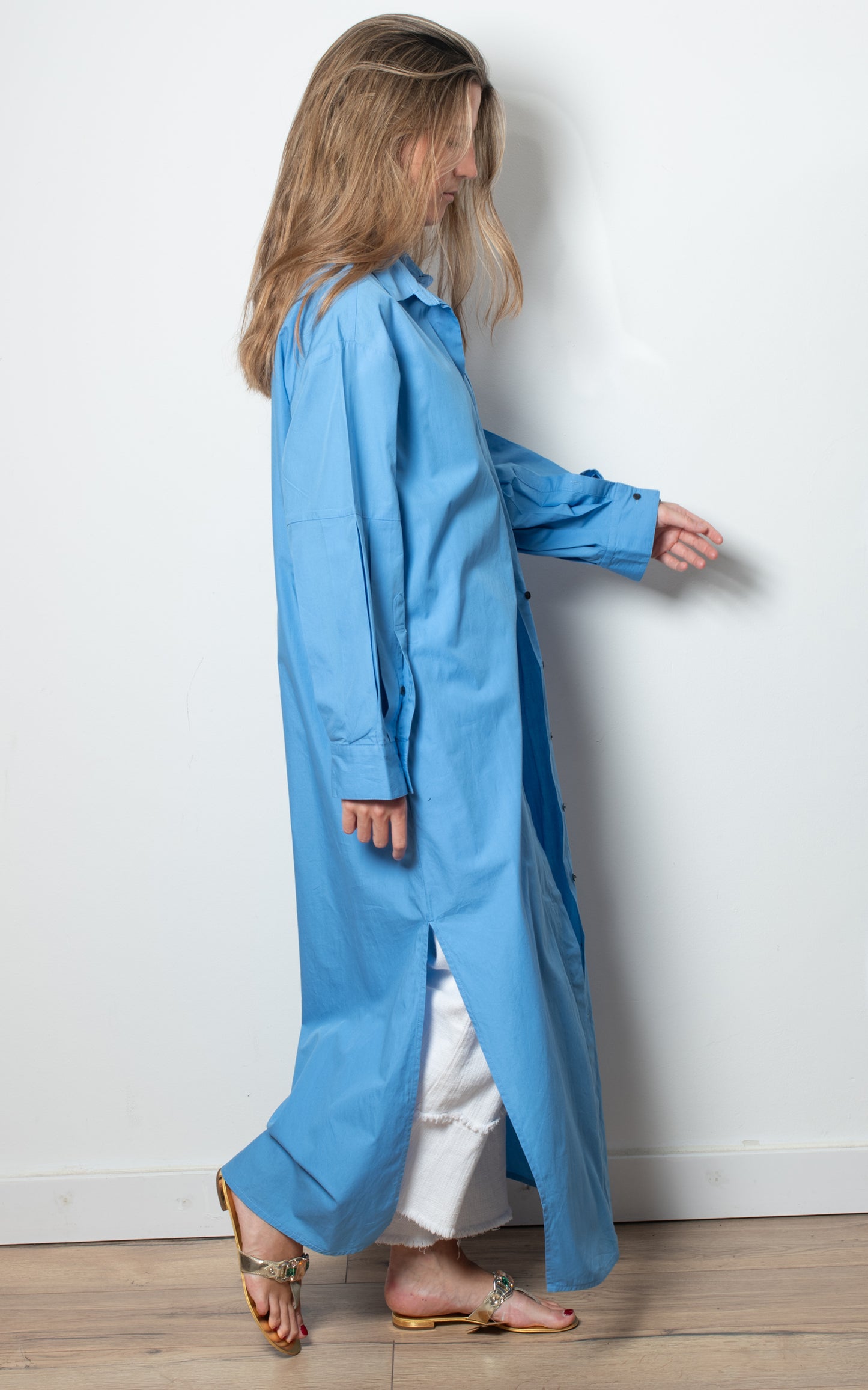 Vestido camisero azul