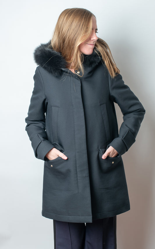 Herno Abrigo Capucha Zorro