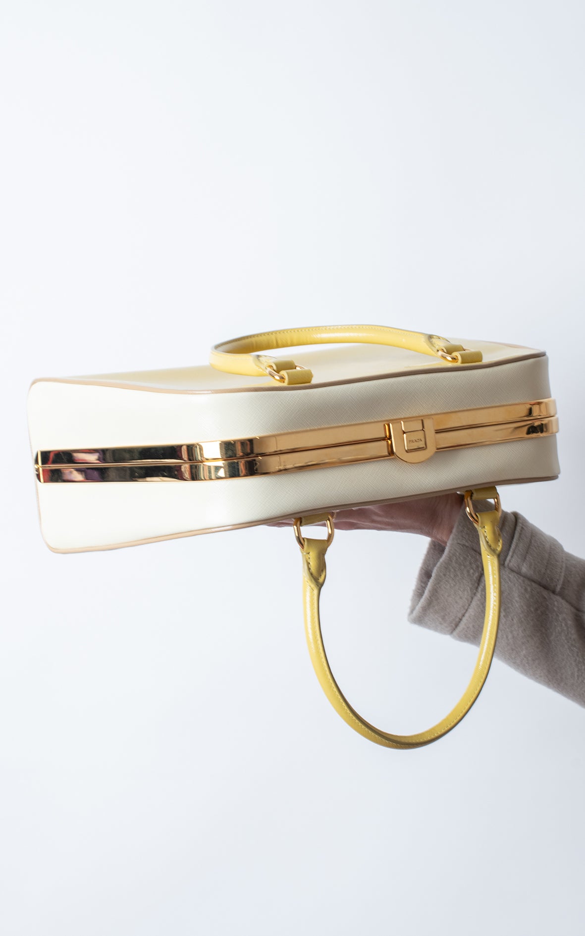 Prada Bolso Pyramid Saffiano Amarillo