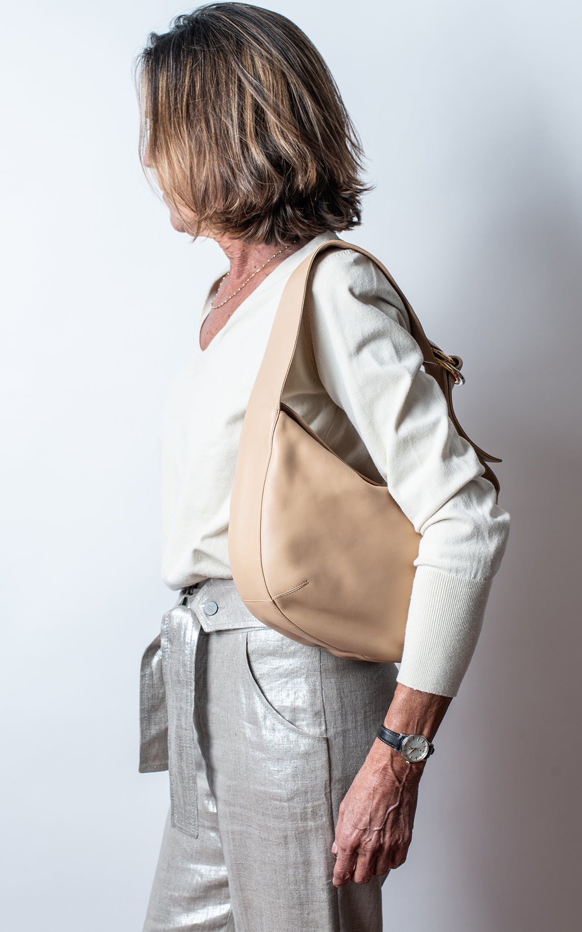 Bolso vainilla hombro