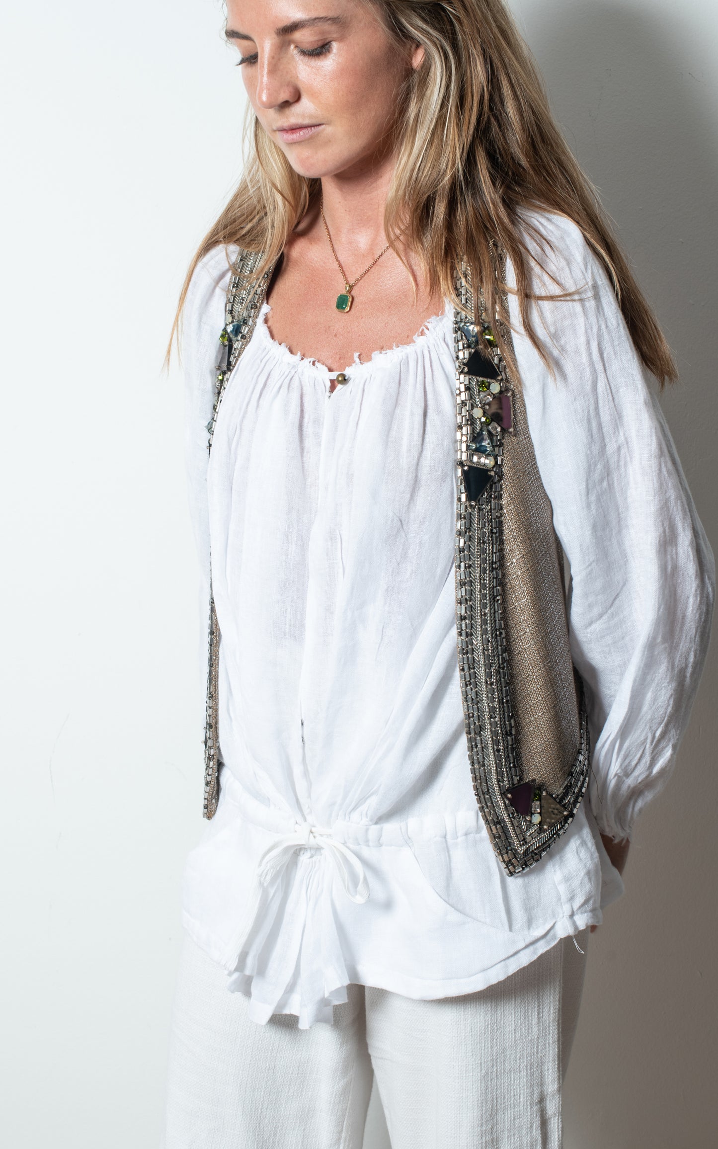 Camisa de lino blanca