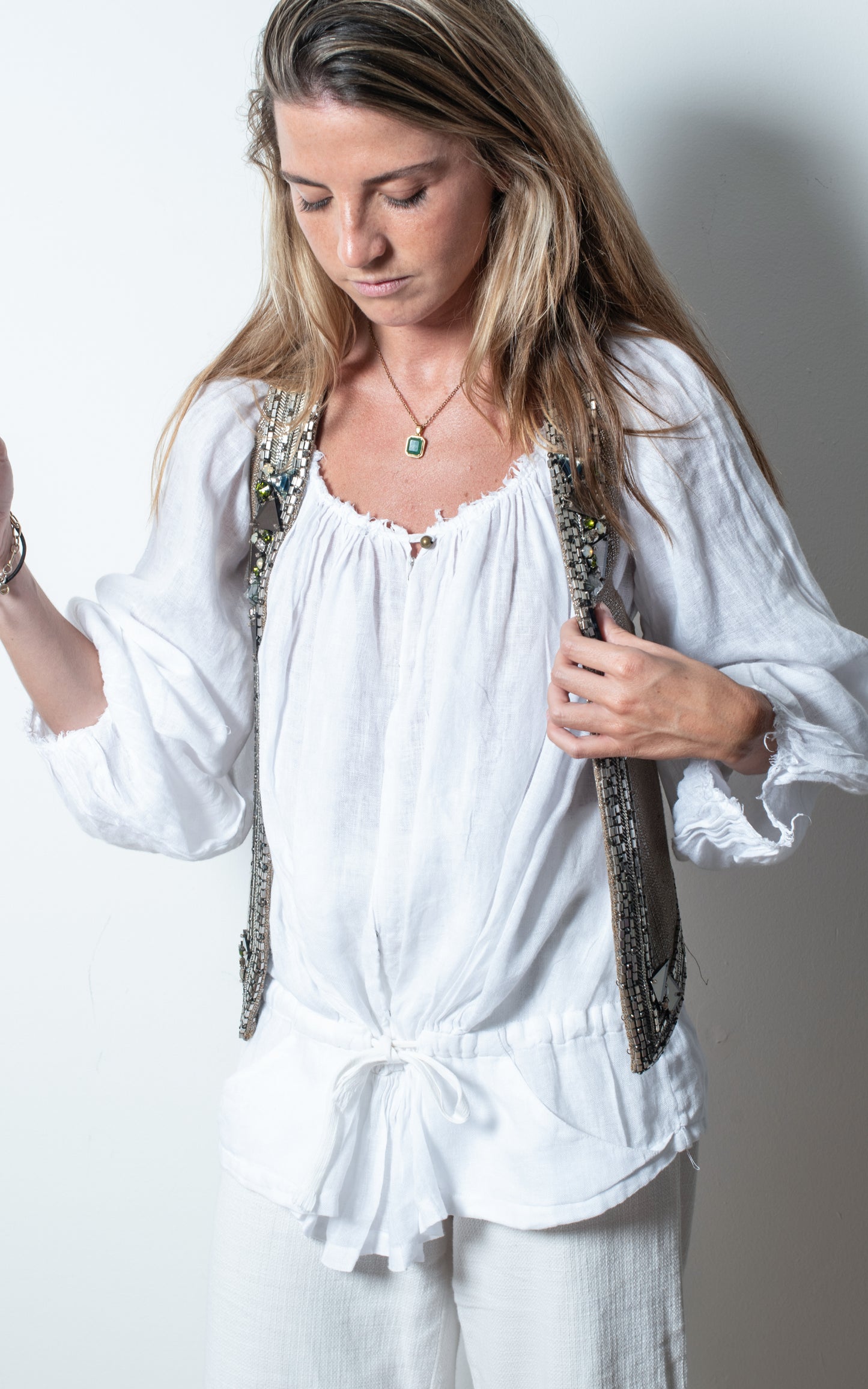 Camisa de lino blanca