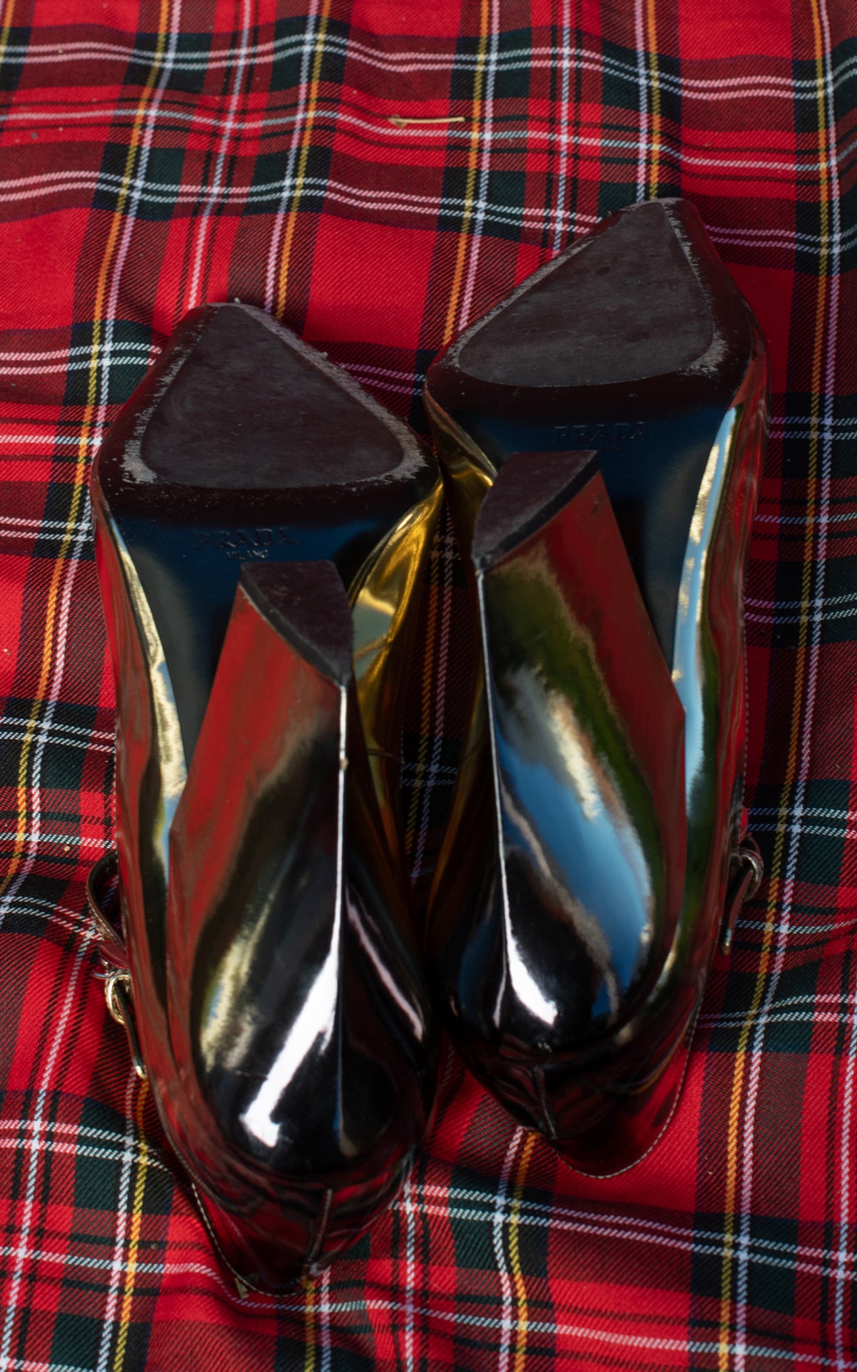 Prada Zapatos May Jane Dorados