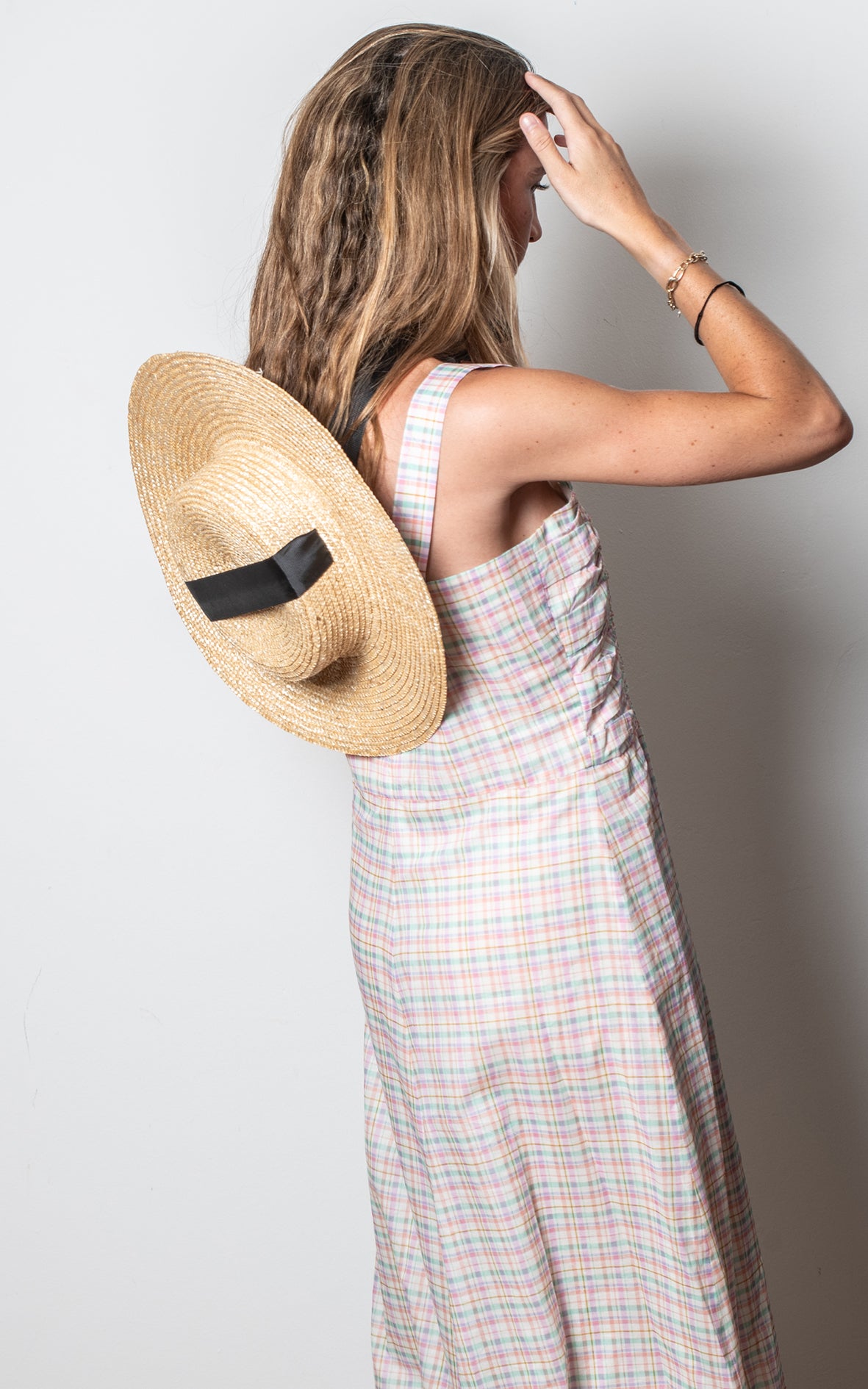 Vestido cuadros pastel