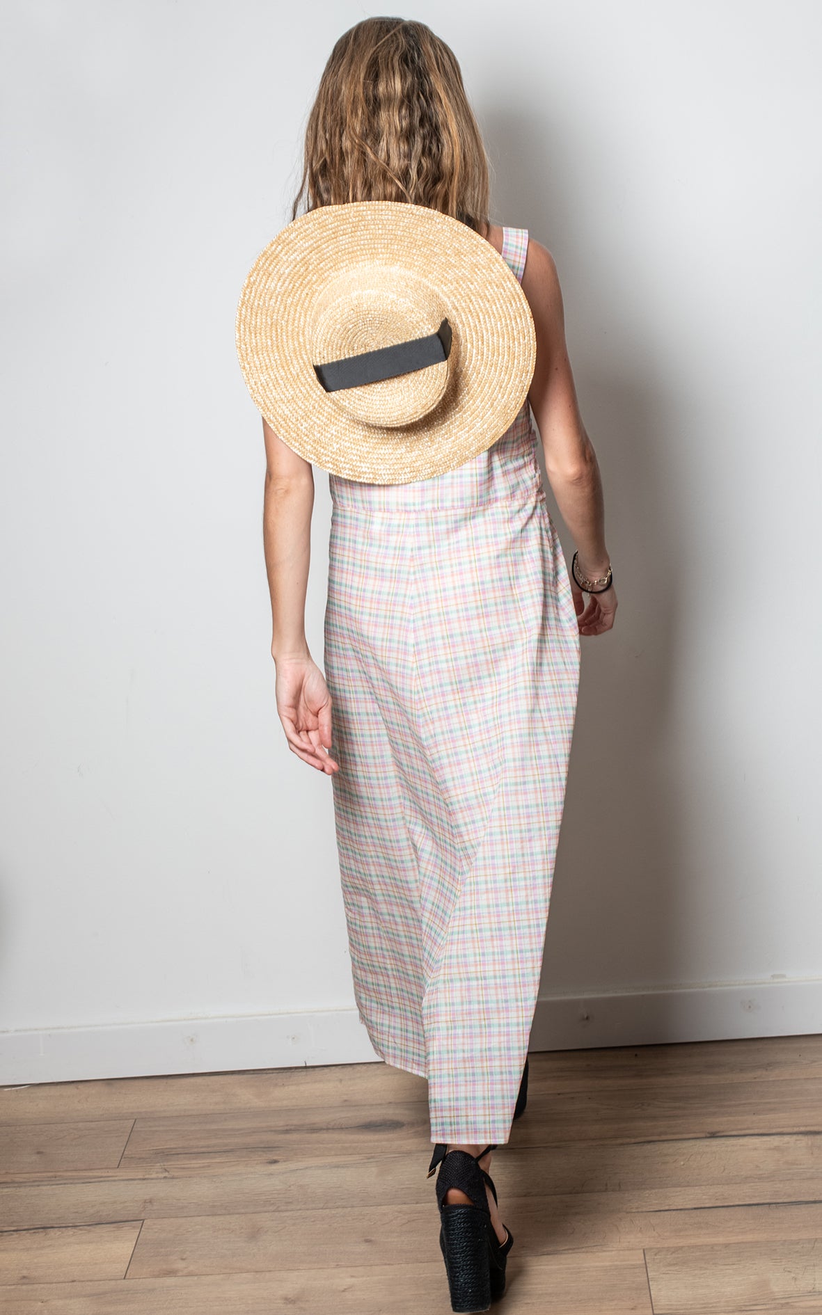 Vestido cuadros pastel