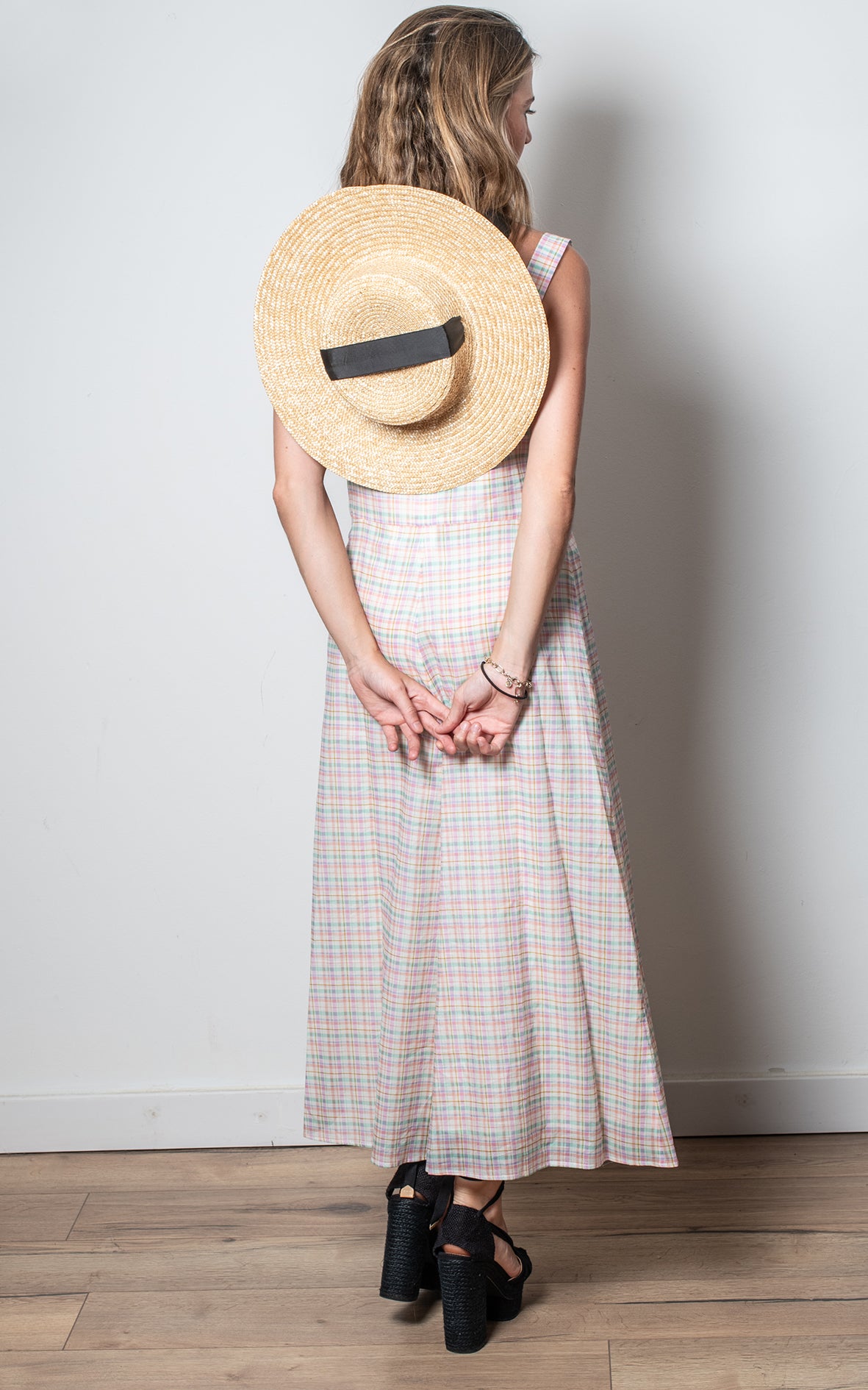 Vestido cuadros pastel