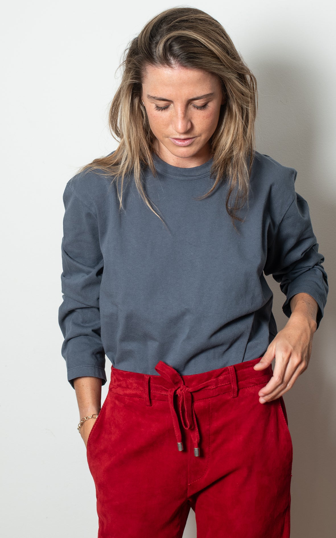 Camiseta gris azul