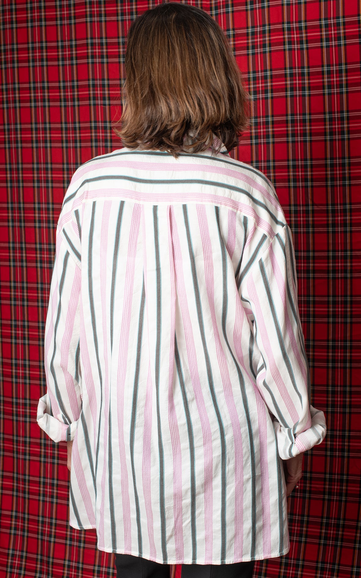 Camisa de rayas rosa