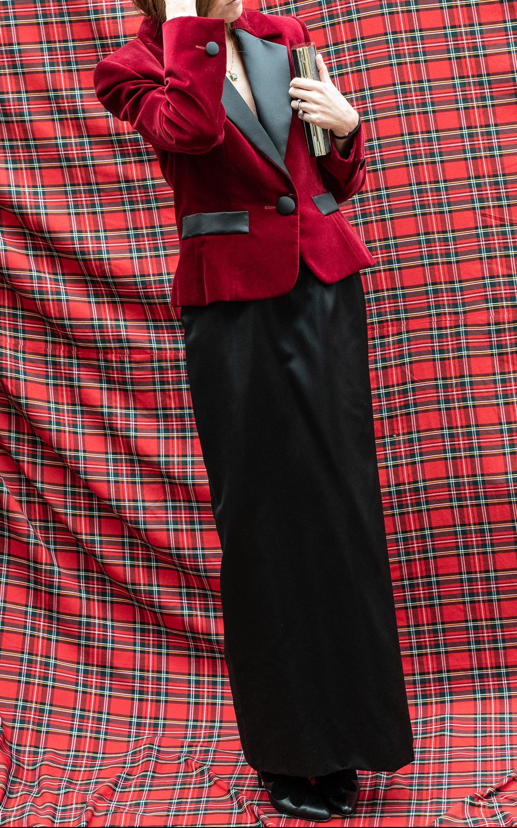 Blazer terciopelo burdeos