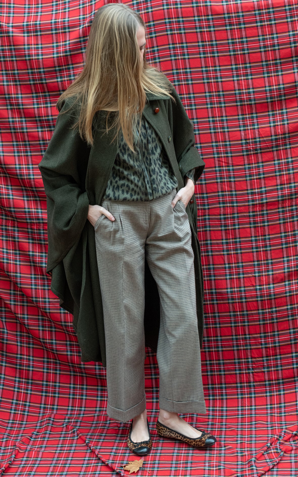 Pantalón de lana de cuadros