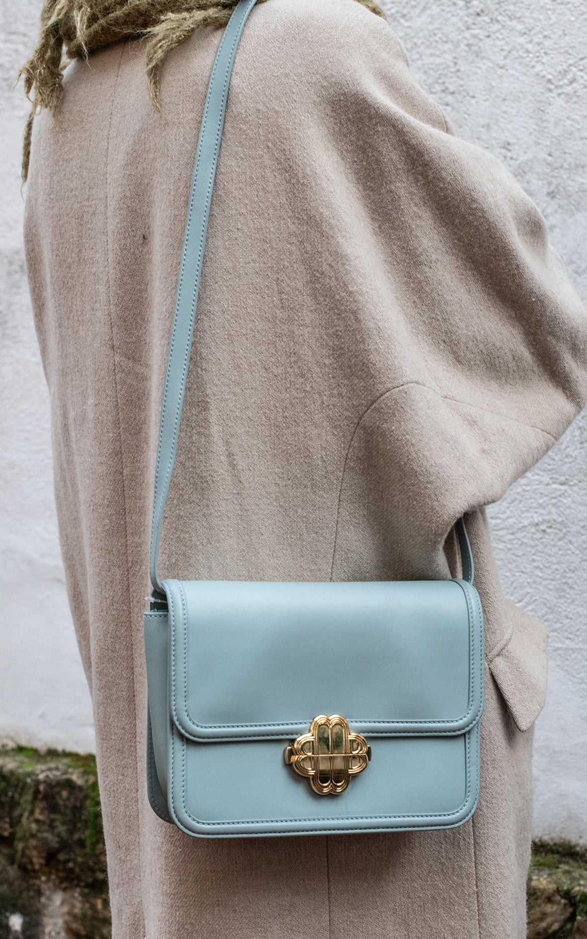 Clover Rectangular Shoulder Bag azul bebe