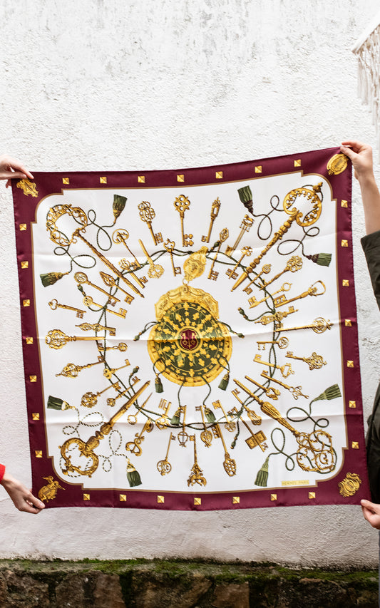 Pañuelo Hermes burdeos