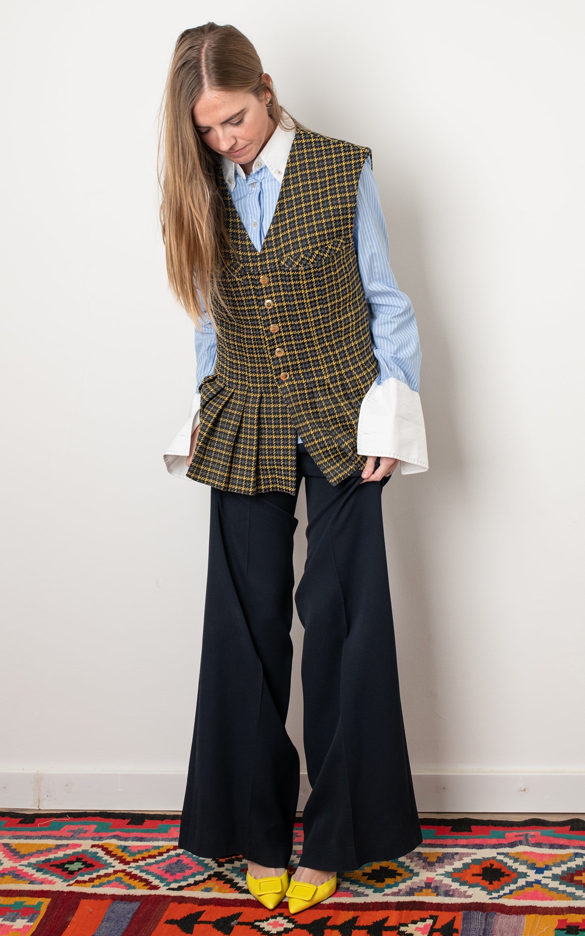 Chaleco de lana de cuadros