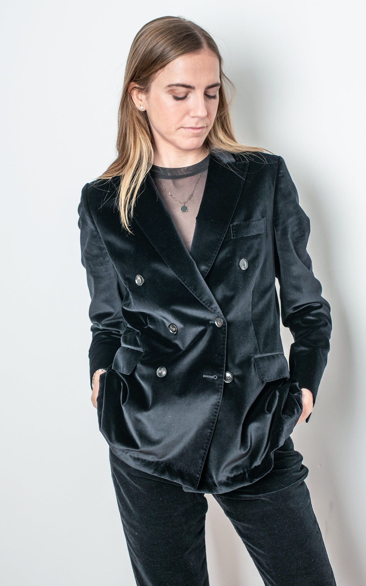 Blazer terciopelo negra