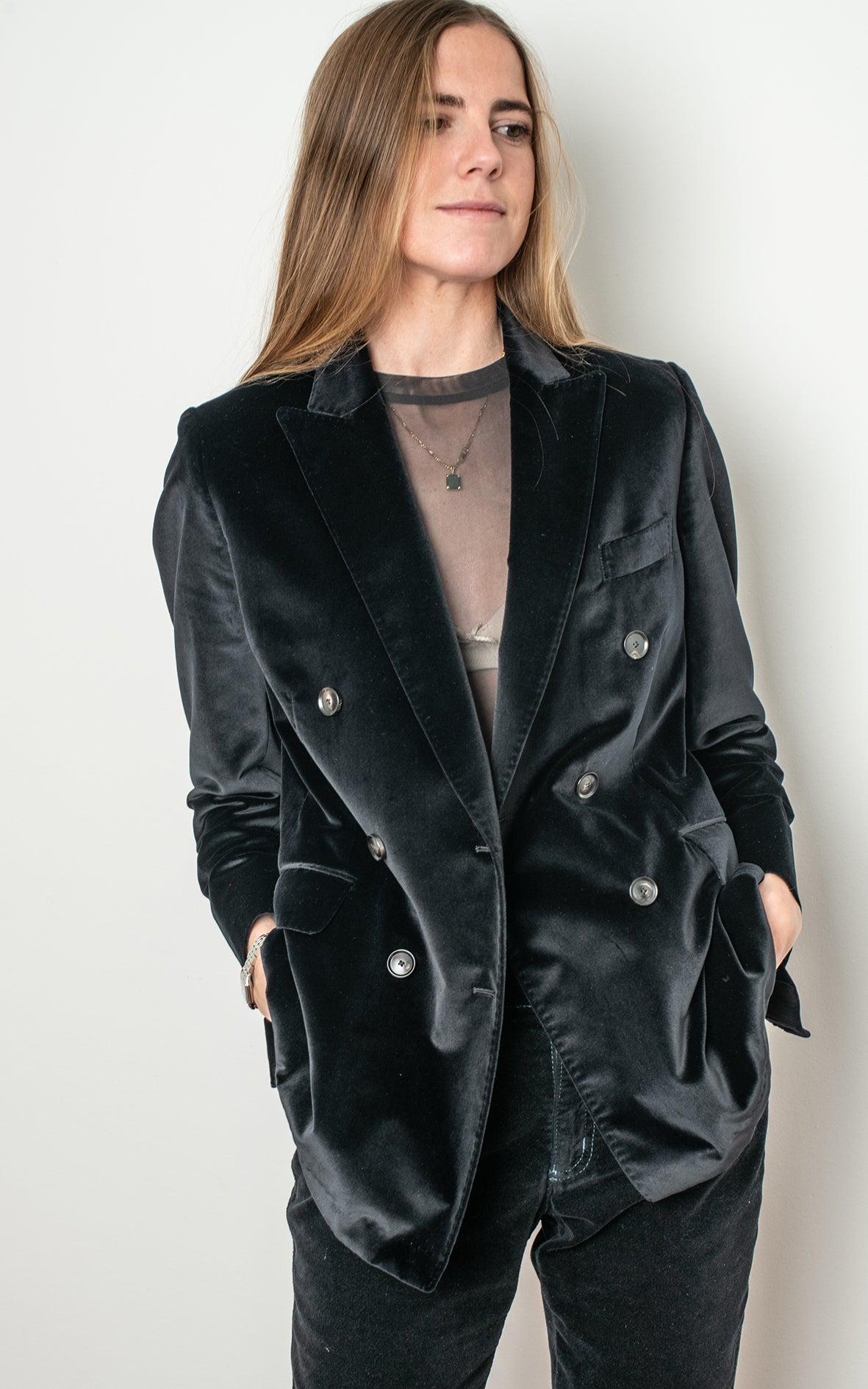 Blazer terciopelo negra