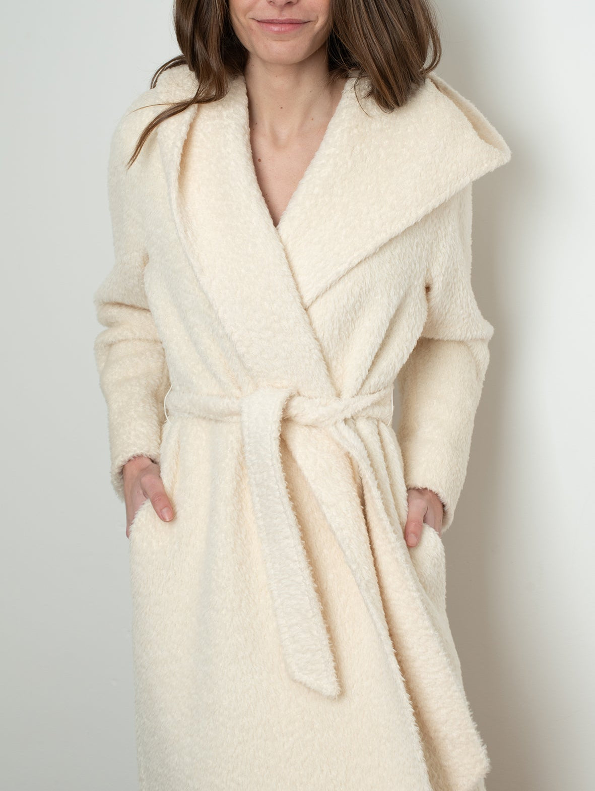 Abrigo blanco alpaca