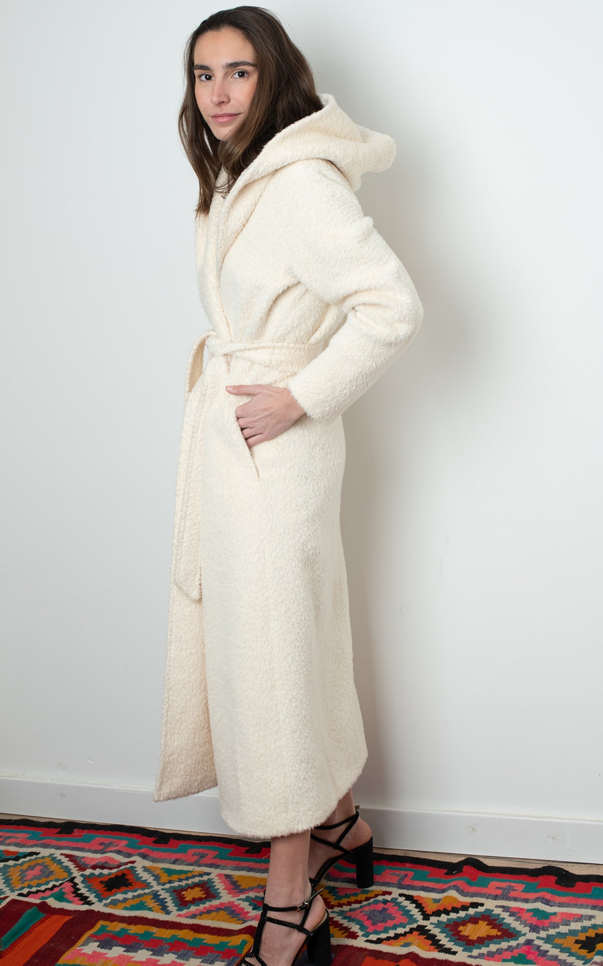 Abrigo blanco alpaca