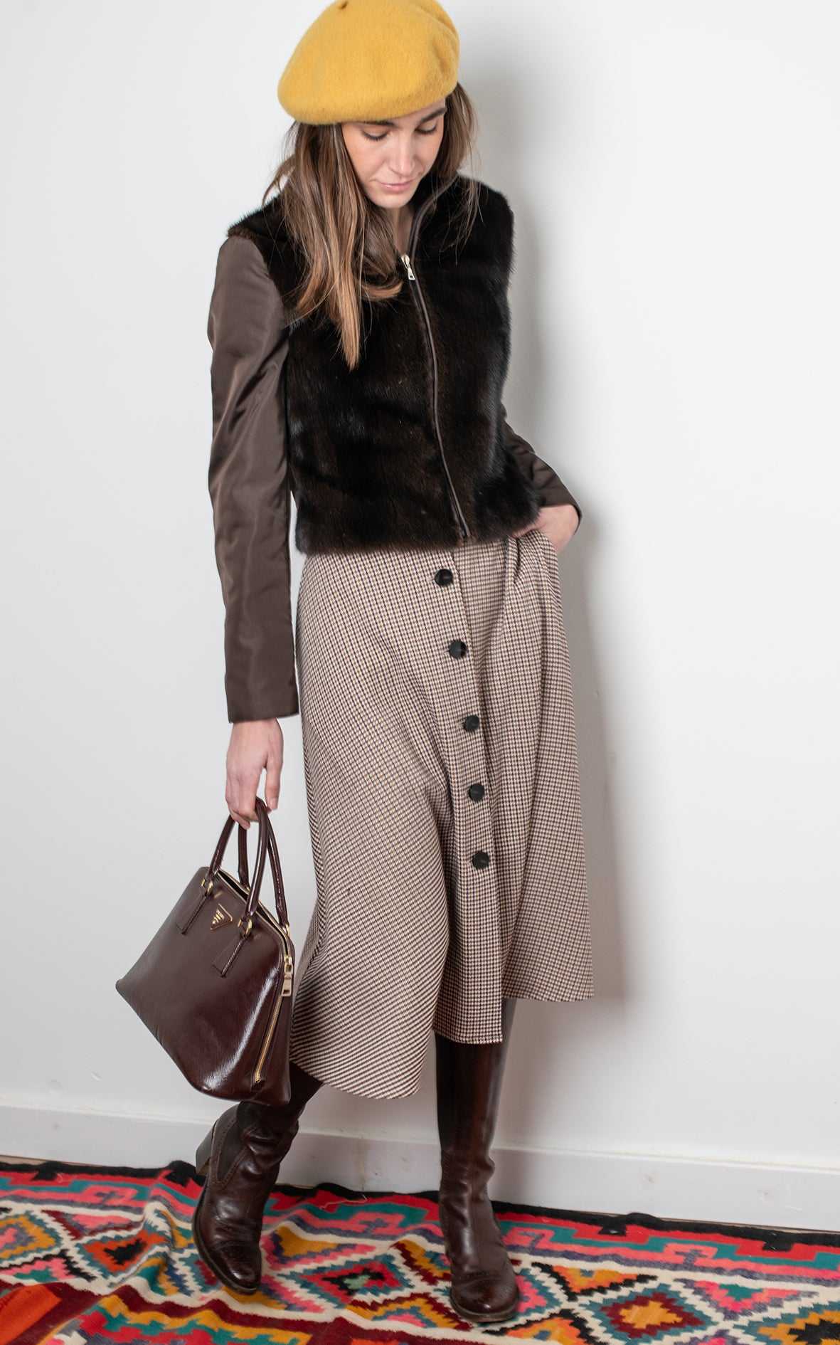 Chaqueta de visón y seda