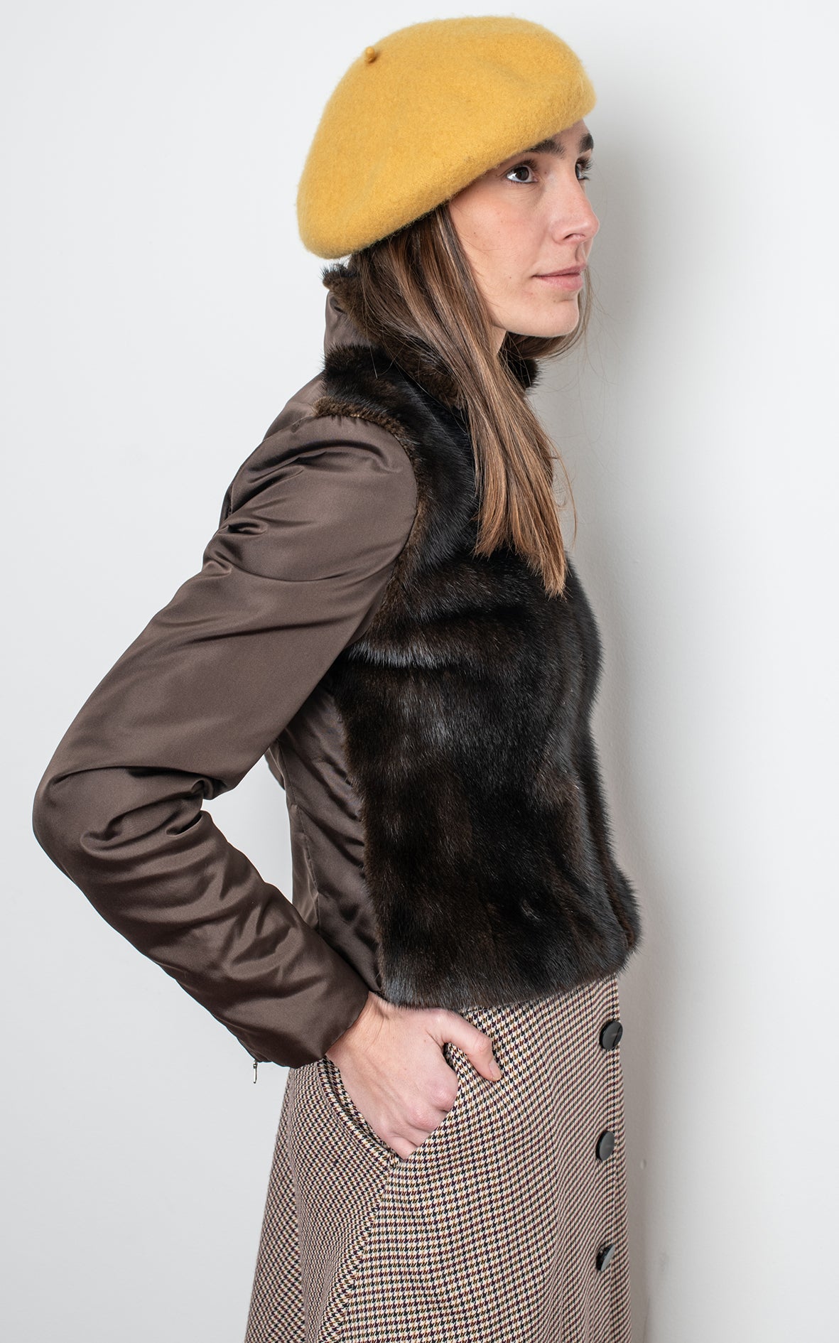 Chaqueta de visón y seda