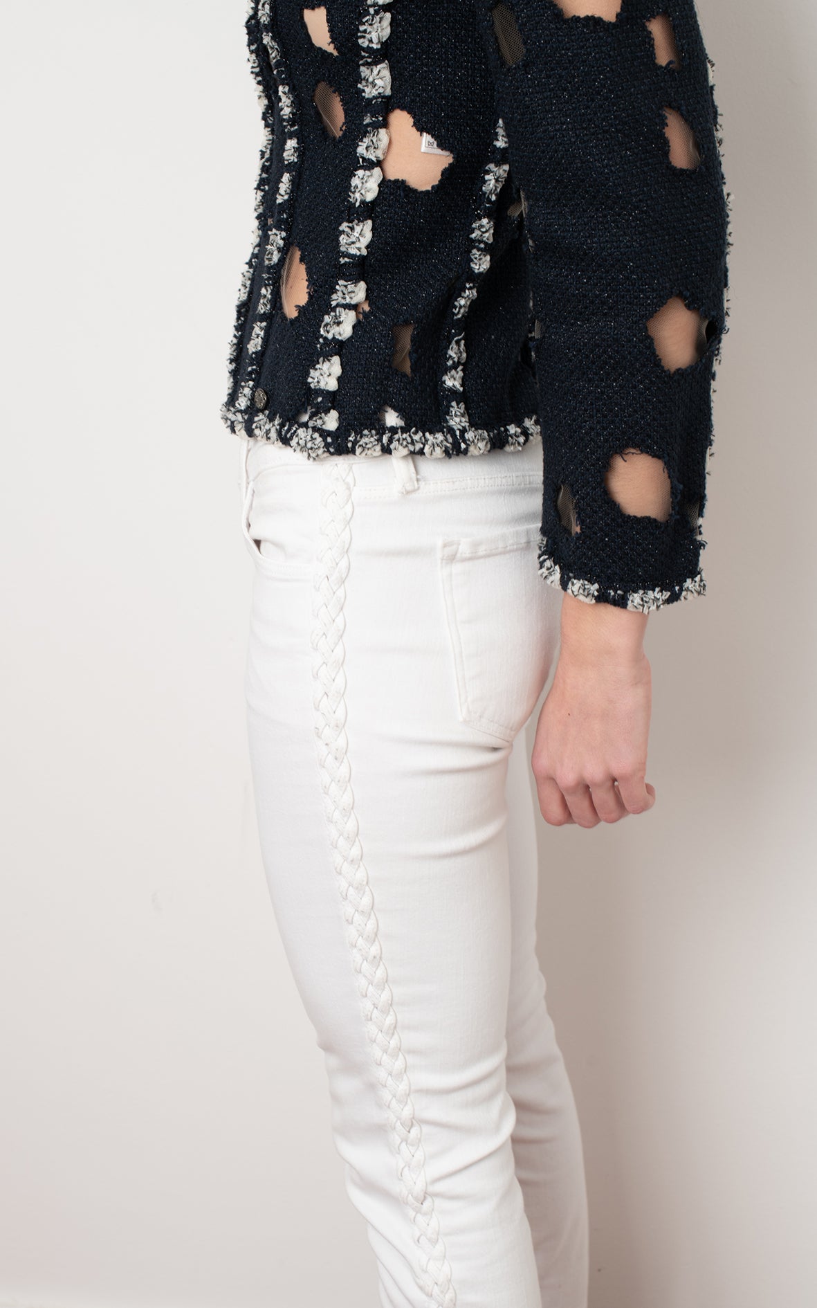 Vaqueros blancos trenzado