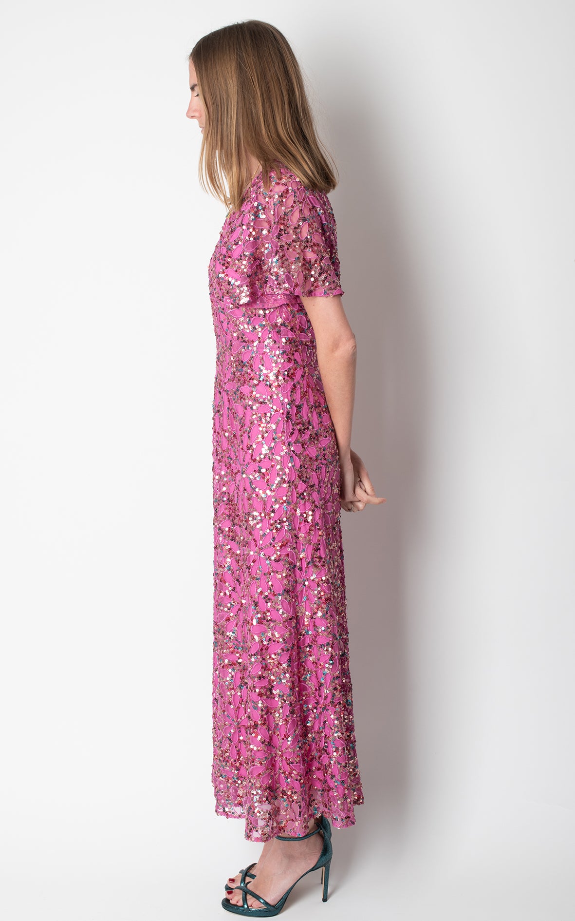 Vestido rosa lentejuelas