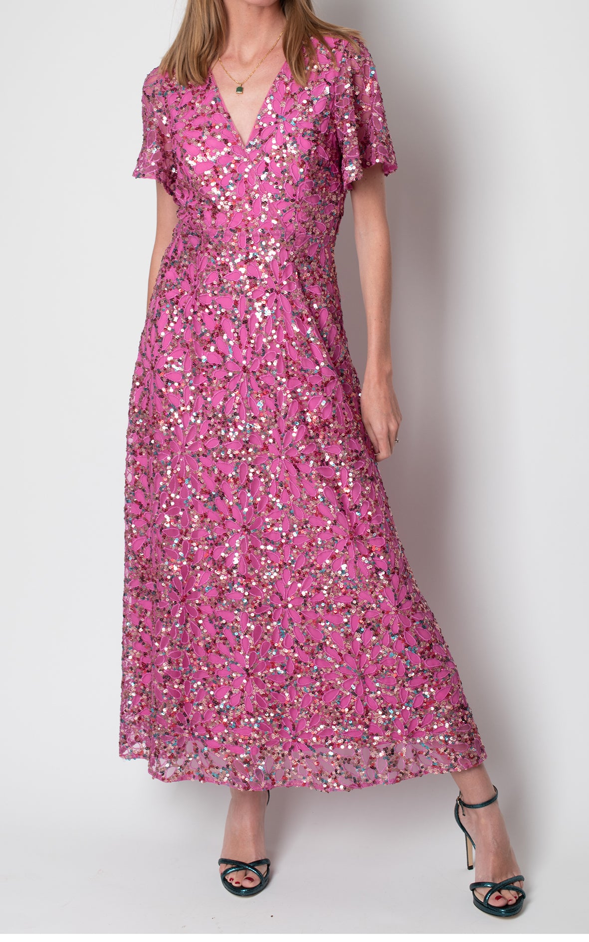 Vestido rosa lentejuelas