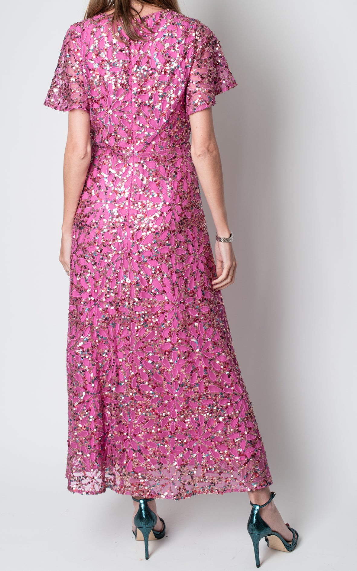 Vestido rosa lentejuelas