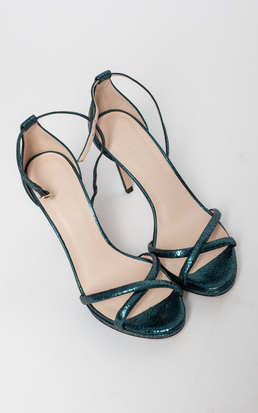 Sandalias azul metalizado