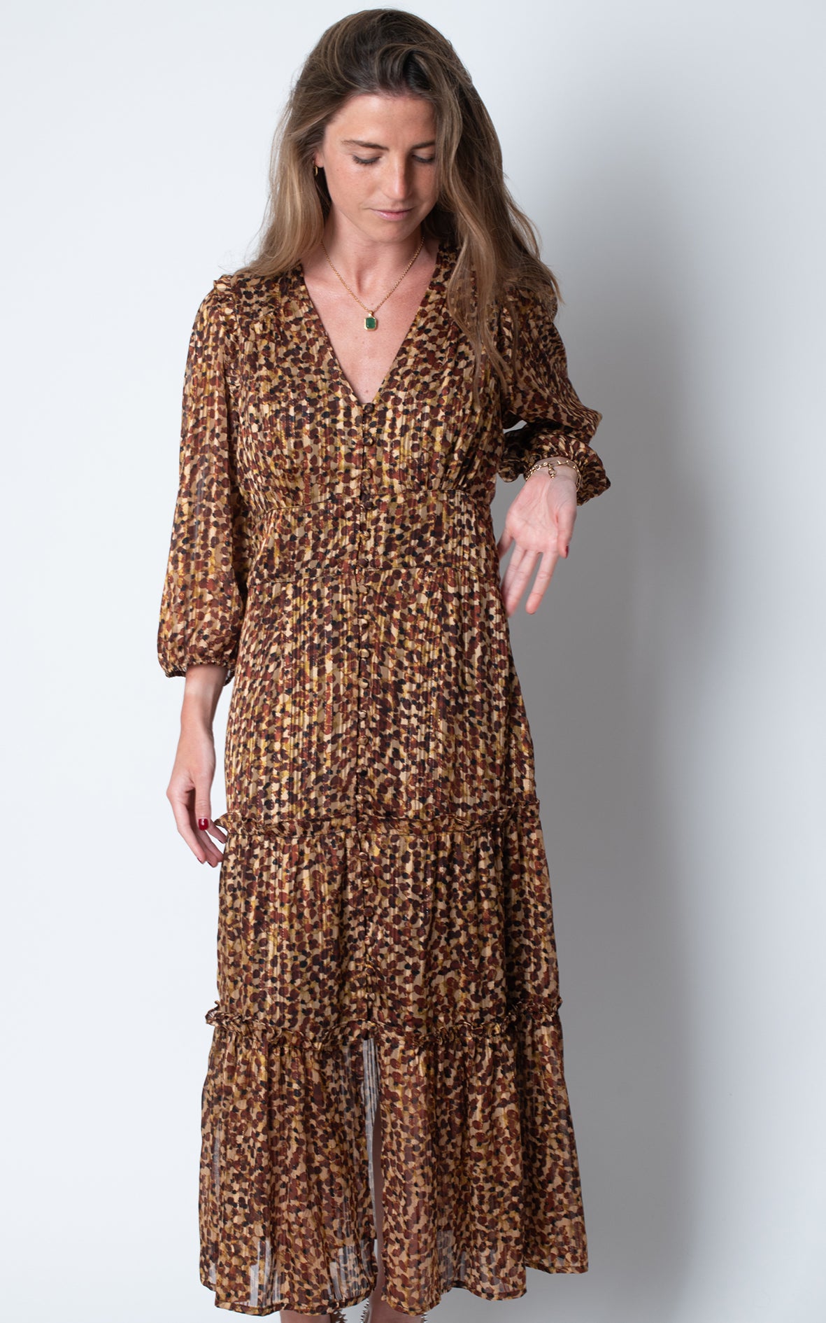 Vestido marrón animal print