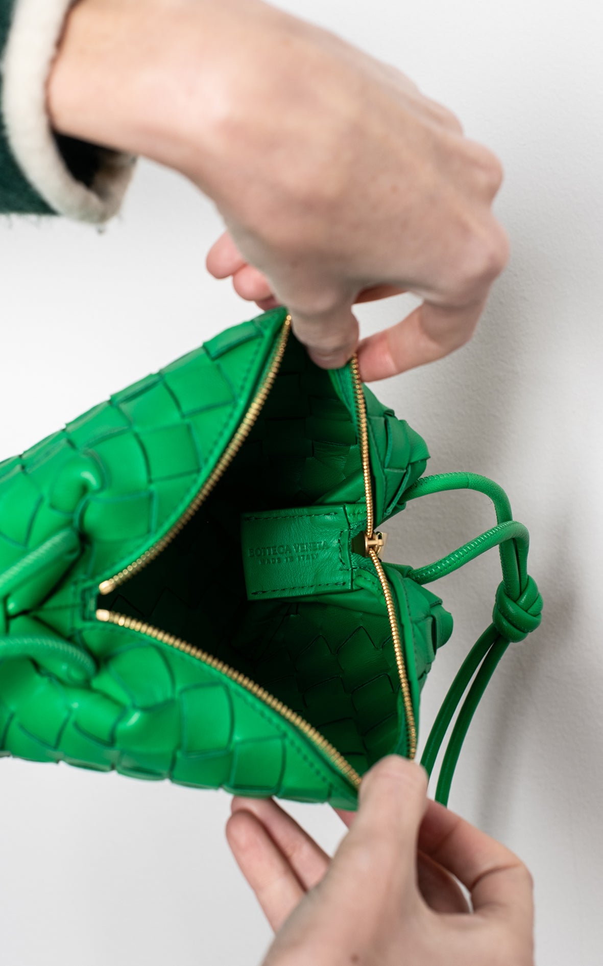 Bolso Intrecciato Loop verde