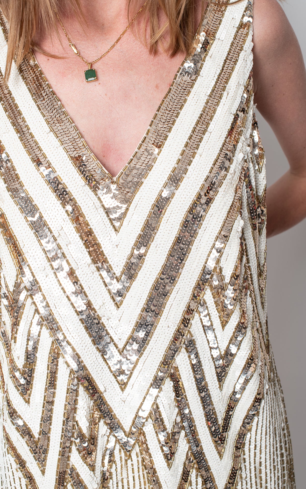 Vestido lentejuelas blanco