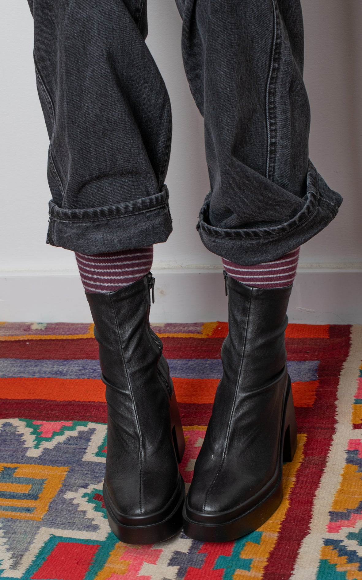 Botas de piel con plataforma